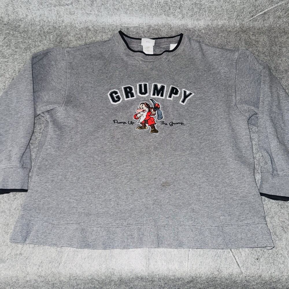 Disney Grumpy Sweatshirt Mens XL Pump Up the Grump Embroidered Disneyland Parks